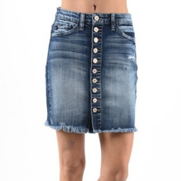 KANCAN🔥🎉HOST PICK🎉FRAYED HEM DENIM SKIRT